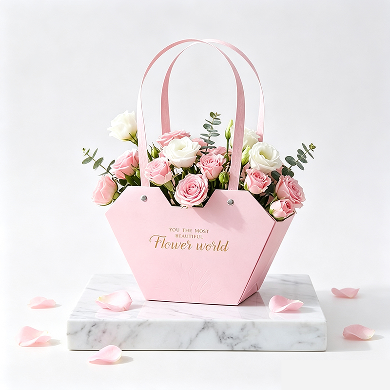 Flower Handheld Paper Basket Packaging - Image 4